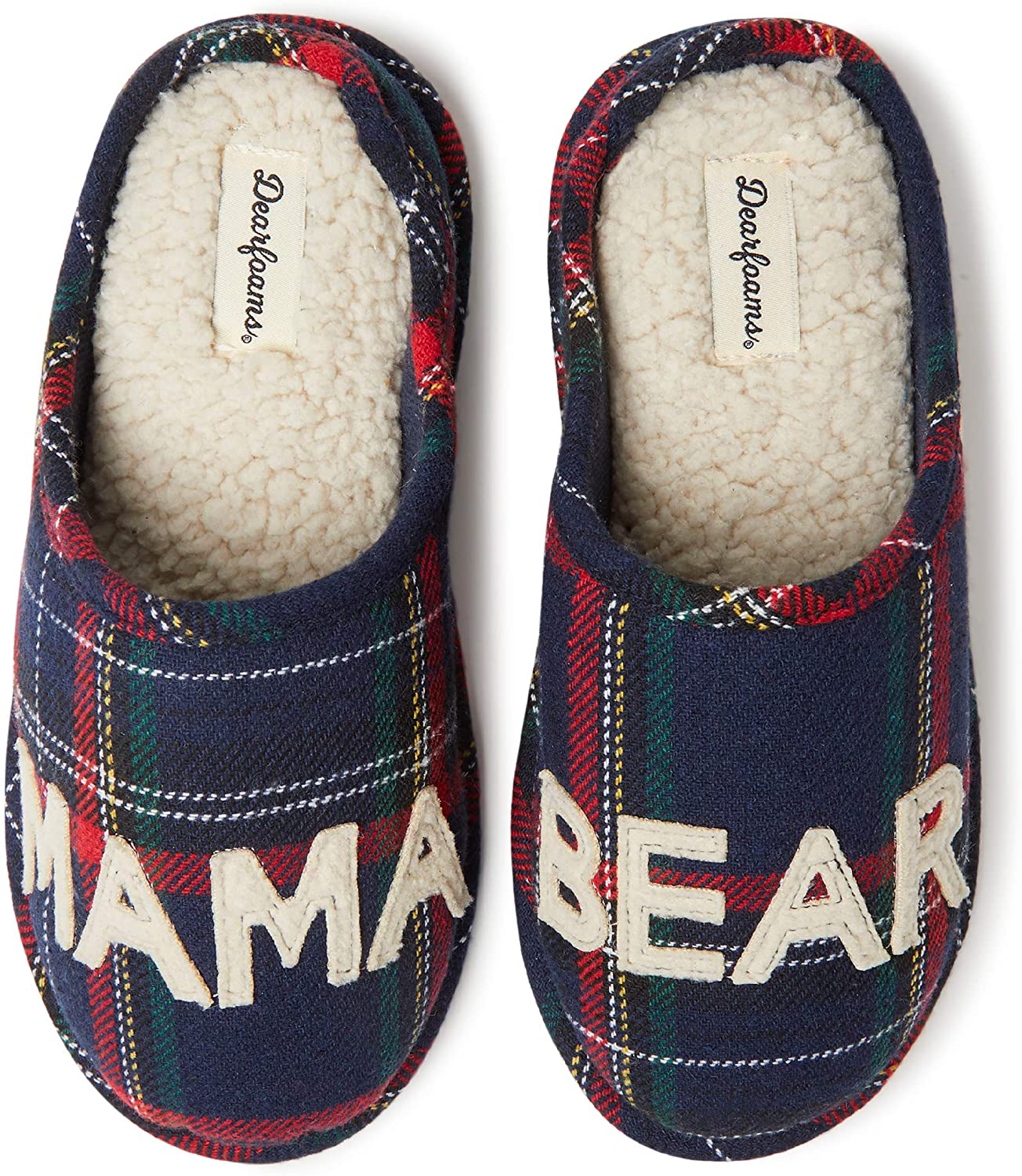 Dearfoams Women's Mama Bear Slipper Arts & Entertainment > Party & Celebration > Gift Giving Dearfoams Blue Tartan Plaid Large 