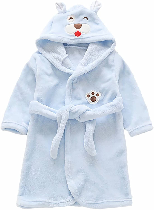 Toddler Baby Boys Girls Cartoon Bathrobe Flannel Robe Winter Night-Robe Apparel & Accessories > Clothing > Sleepwear & Loungewear > Robes Kylie Max   