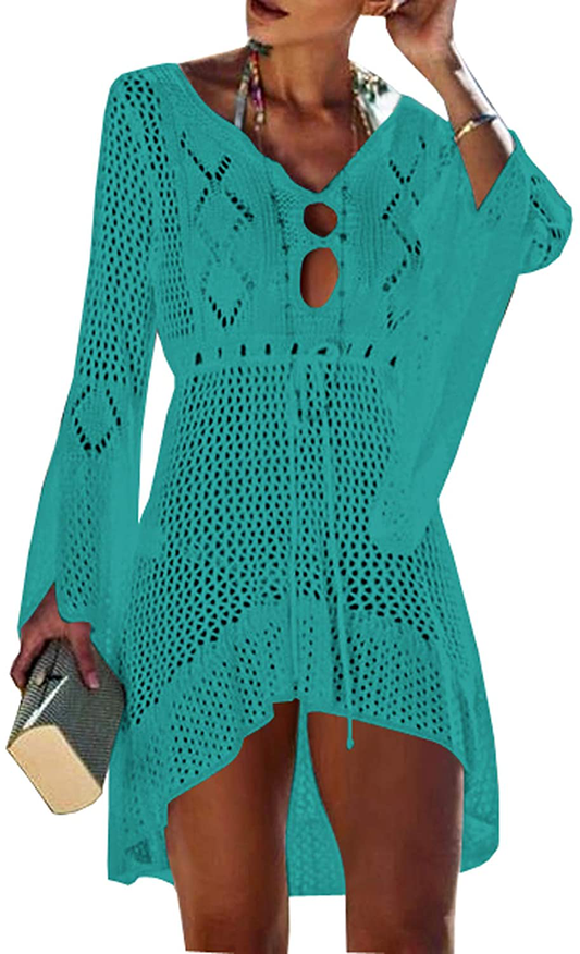 Wander Agio Beach Tops Sexy Perspective Cover Dresses Bikini Cover-Ups Net Coverups Apparel & Accessories > Clothing > Swimwear Kylie Max   