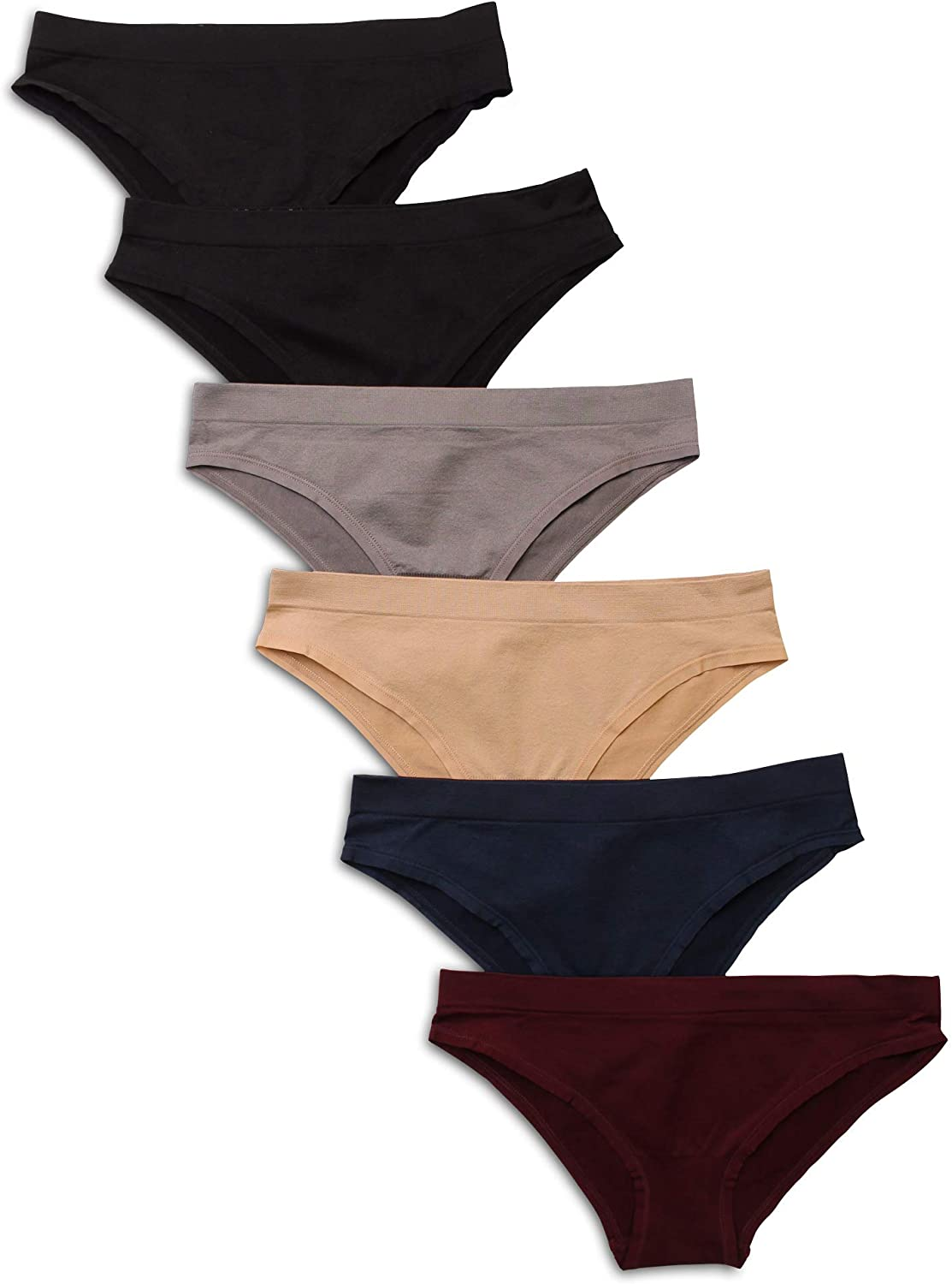 Kalon 6-Pack Women'S Cheekini Bikini Soft Stretch Panties Apparel & Accessories > Clothing > Underwear & Socks > Underwear Kalon Classics X-Large 