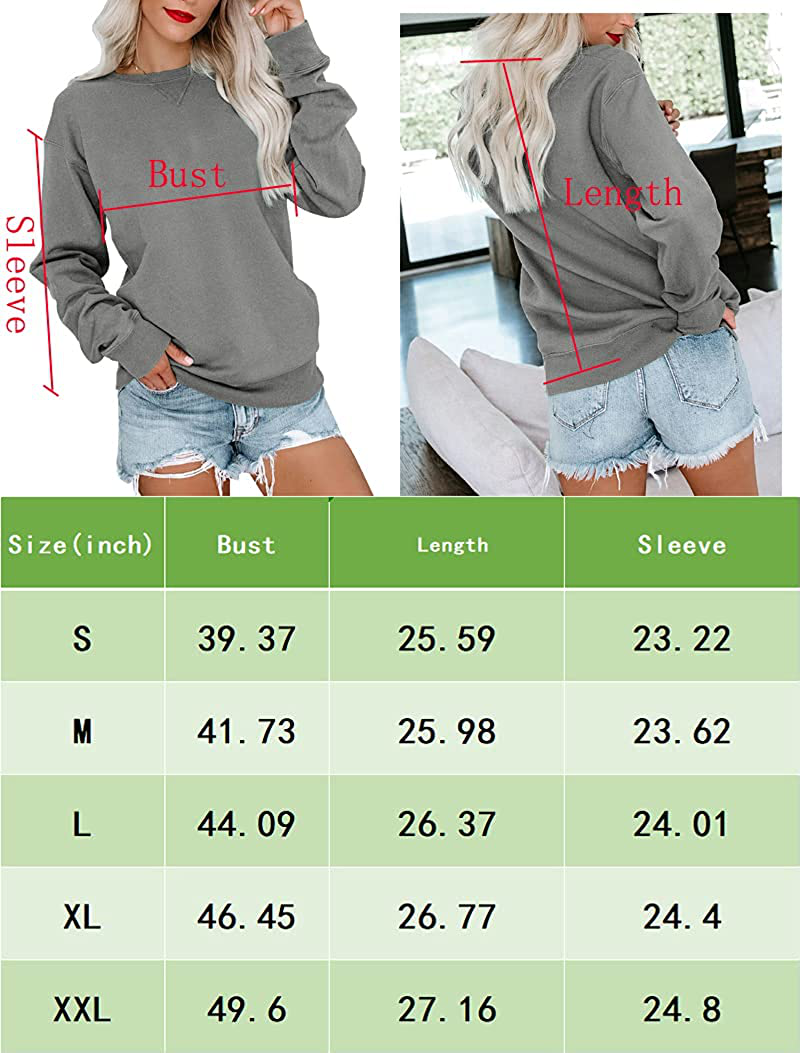 Bingerlily Womens Casual Long Sleeve Sweatshirt Crew Neck Cute Pullover Relaxed Fit Tops Apparel & Accessories > Clothing > Activewear Kylie Max   