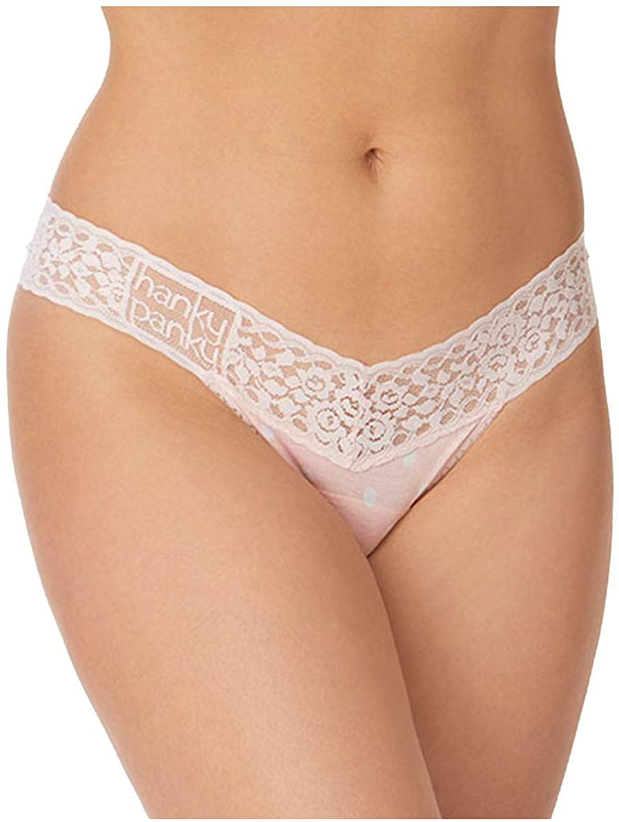 Hanky Panky Low Rise Thong (Prints) Apparel & Accessories > Clothing > Underwear & Socks > Underwear hanky panky Cameo Pink/White  