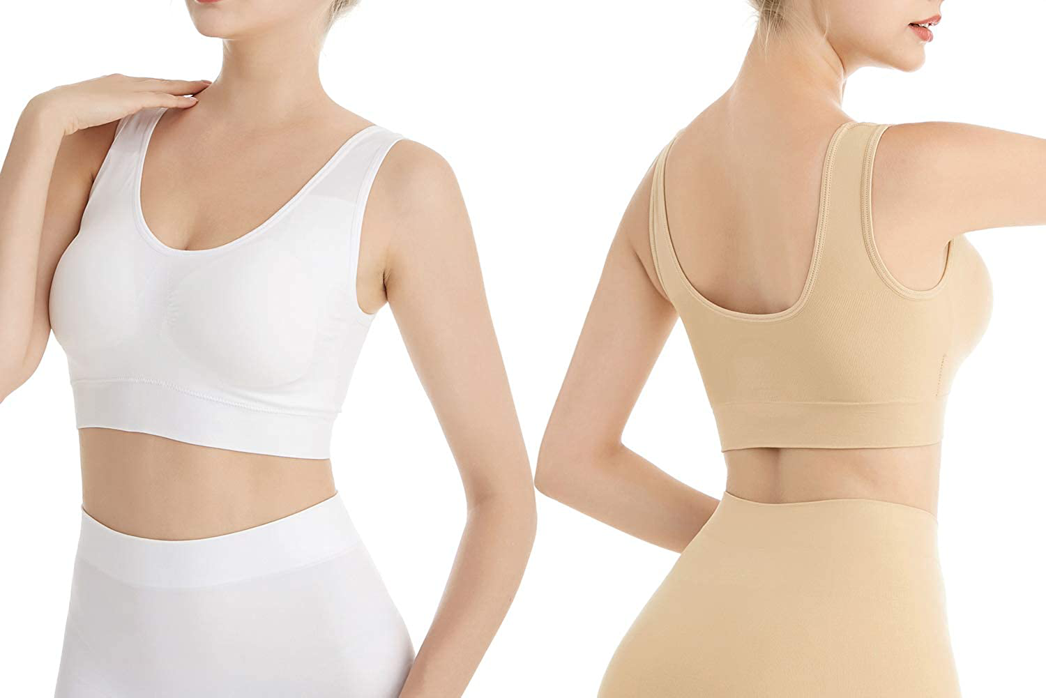 Lemef 3-Pack Seamless Sports Bra Wirefree Yoga Bra with Removable Pads for Women Apparel & Accessories > Clothing > Underwear & Socks > Bras Kylie Max   