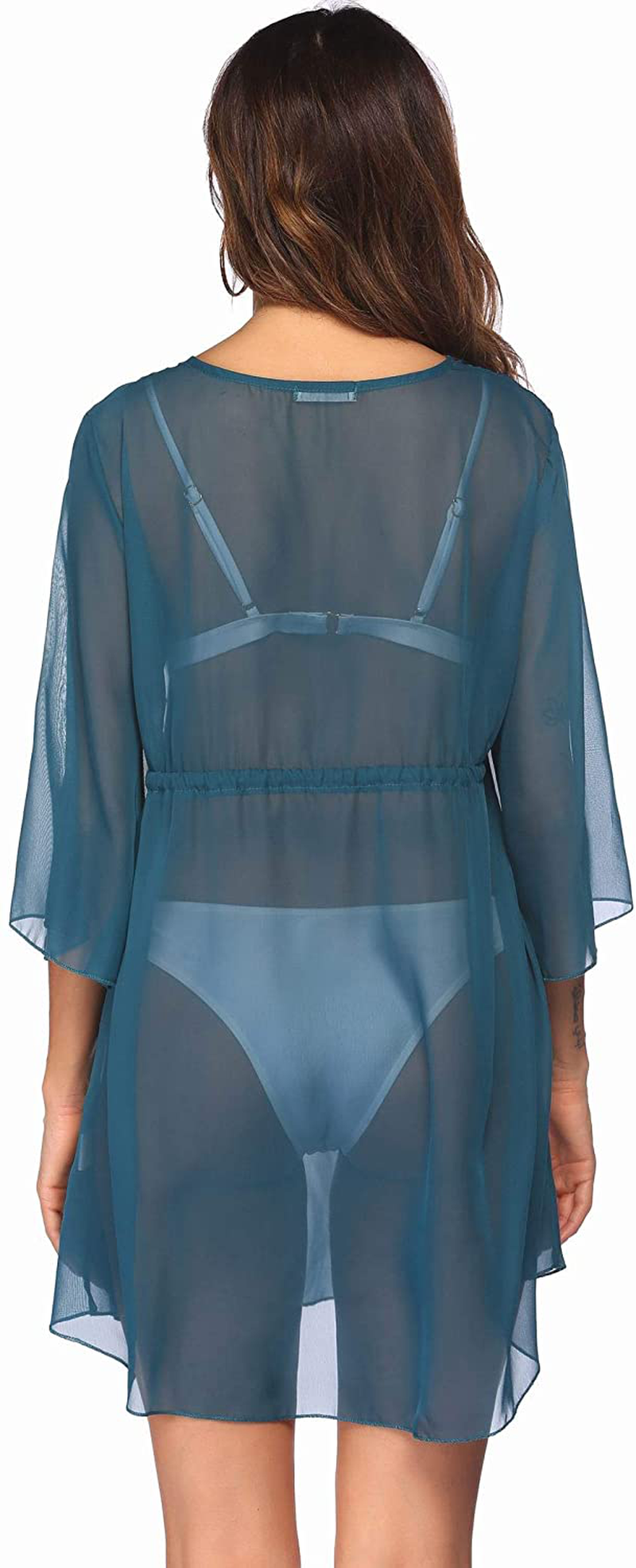 Ekouaer Cover up Women Bathing Suit Coverups Short Swim Cardigan Chiffon Pool Kimino Sheer Bikini Beachdress Apparel & Accessories > Clothing > Swimwear Kylie Max   