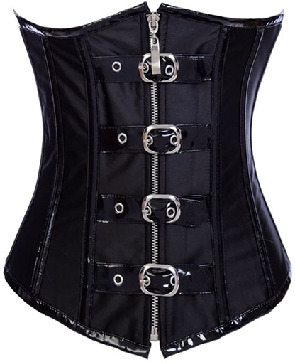 Blidece Women'S Fashion PU Leather Halter Shoulder Straps Underbust Corset Top Apparel & Accessories > Clothing > Underwear & Socks > Lingerie Blidece Black 3 Small 