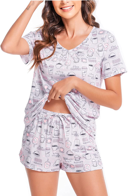 Avidlove Women'S Shorts Pajama Set Short Sleeve Sleepwear Nightwear Pjs S-XXL Apparel & Accessories > Clothing > Sleepwear & Loungewear Kylie Max   