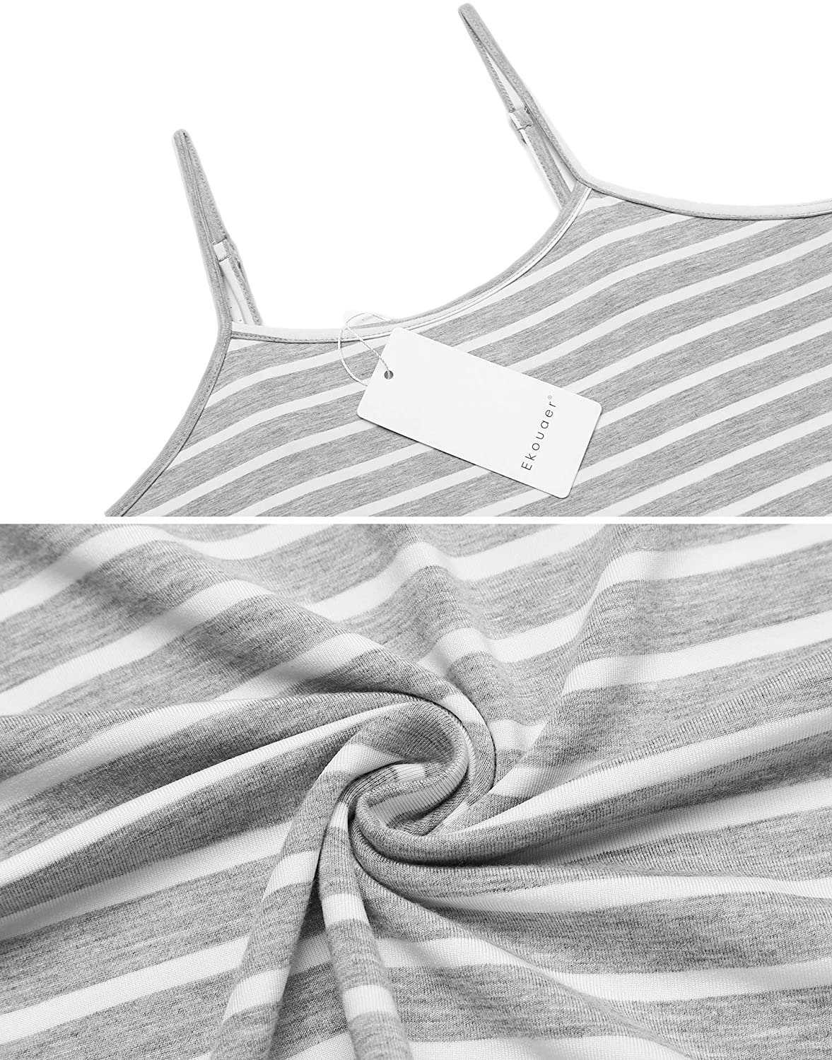 Ekouaer Women Cami Pajamas Set Striped Shorts Set Spaghetti Strap Sexy Lingerie Sleep Sets Apparel & Accessories > Clothing > Sleepwear & Loungewear Kylie Max   