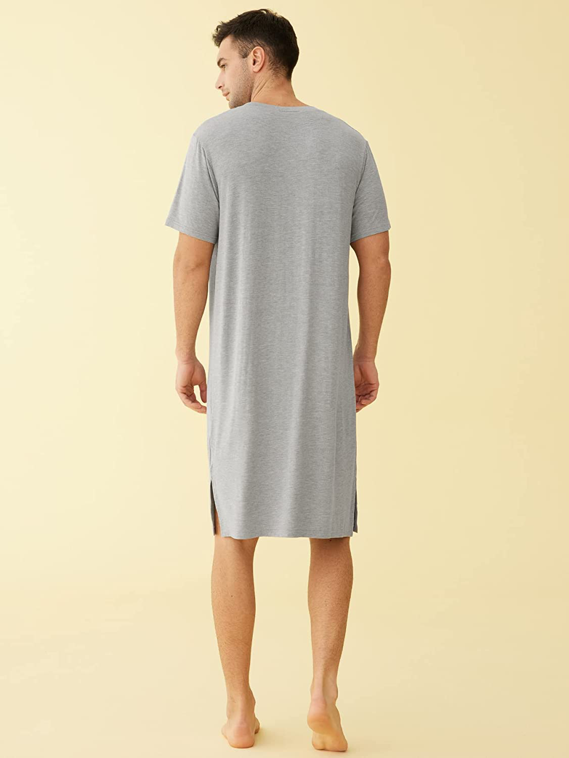 Latuza Men'S Bamboo Viscose Nightshirt Short Sleeves Sleep Shirt Apparel & Accessories > Clothing > Sleepwear & Loungewear > Nightgowns Kylie Max   