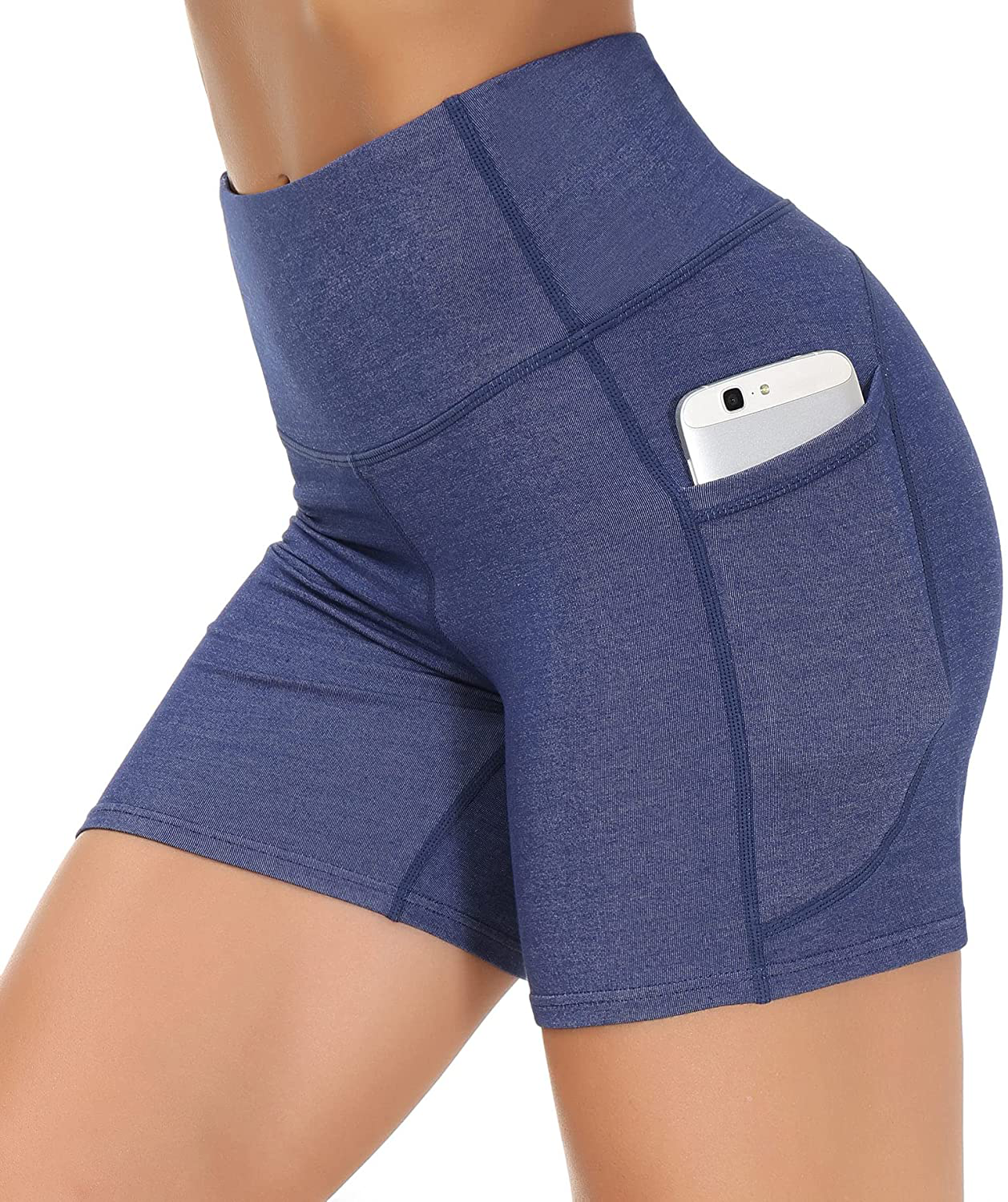 Dragon Fit High Waist Yoga Shorts for Women with 2 Side Pockets Tummy Control Running Home Workout Shorts Apparel & Accessories > Clothing > Shorts Kylie Max   