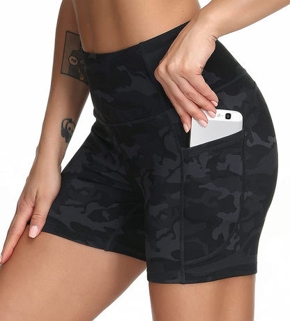 Dragon Fit High Waist Yoga Shorts for Women with 2 Side Pockets Tummy Control Running Home Workout Shorts Apparel & Accessories > Clothing > Shorts Kylie Max   
