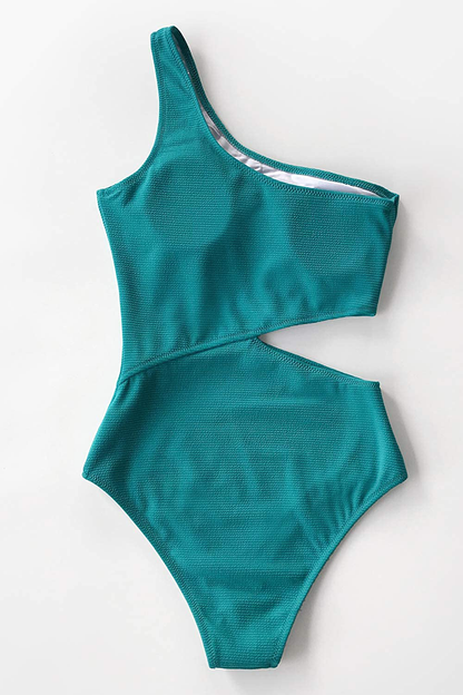 CUPSHE Women'S One Piece Swimsuit One Shoulder Cut Out Ribbed Swimwear Bathing Suits Apparel & Accessories > Clothing > Swimwear Kylie Max   