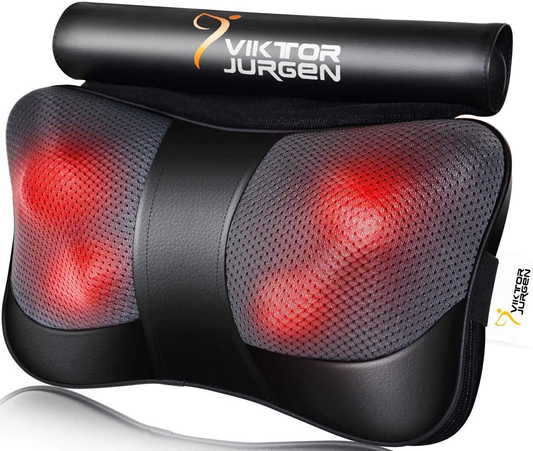 VIKTOR JURGEN Neck Massage Pillow Shiatsu Deep Kneading Shoulder Back and Foot Massager with Heat-Relaxation Gifts for Women/Men/Dad/Mom Arts & Entertainment > Party & Celebration > Gift Giving VIKTOR JURGEN Gray  