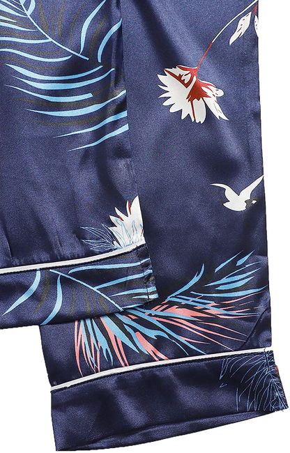 Shein Women'S 7Pcs Printed Cami and Shorts Satin Pajama Set with Shirt and Eye Mask Apparel & Accessories > Clothing > Sleepwear & Loungewear Kylie Max   