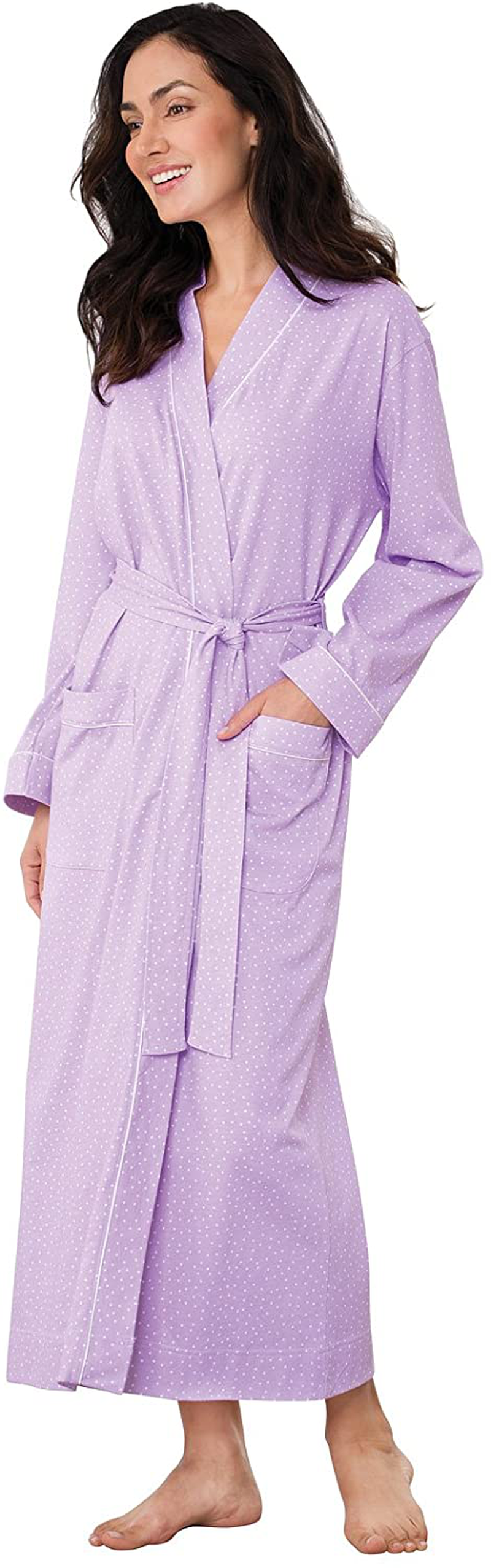 Pajamagram Long Women'S Cotton Robes - Soft Robe Womens Apparel & Accessories > Clothing > Sleepwear & Loungewear > Robes PajamaGram Lavender Large 