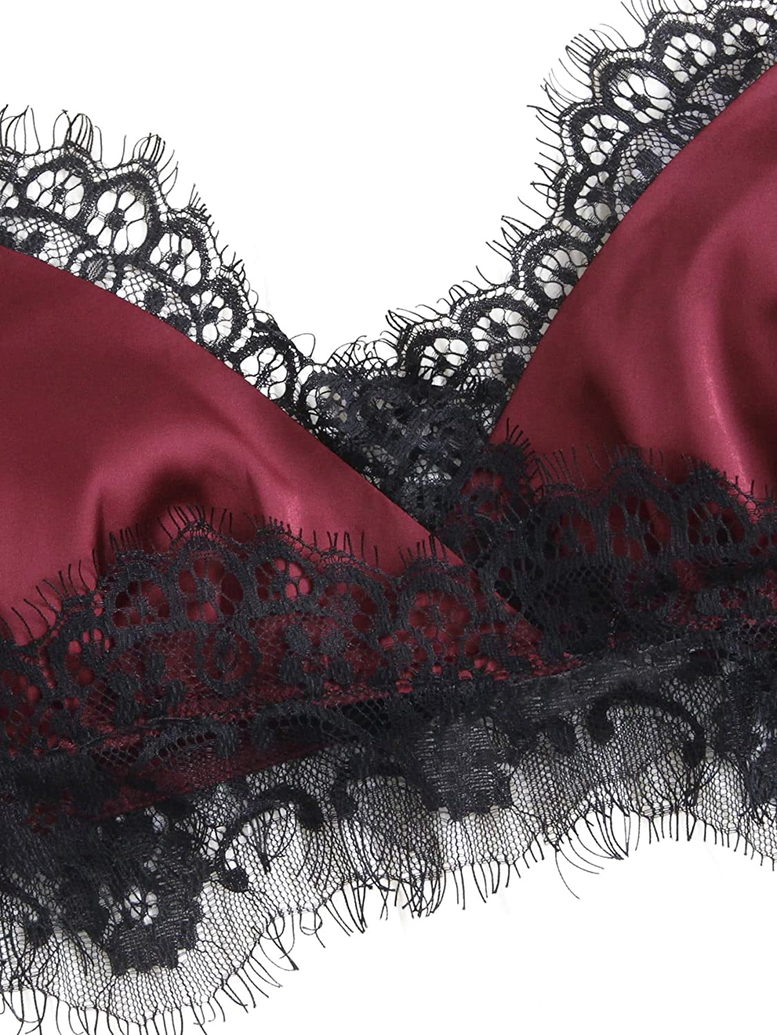 Sweatyrocks Women'S Lace Trim Underwear Lingerie Straps Bralette and Panty Set Apparel & Accessories > Clothing > Sleepwear & Loungewear Kylie Max   