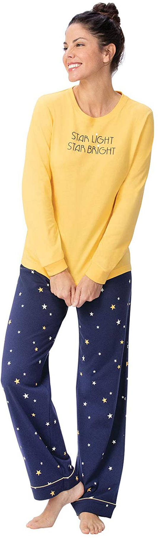 PajamaGram Women Pajamas Set Cotton - Women PJ Sets Apparel & Accessories > Clothing > Sleepwear & Loungewear > Pajamas PajamaGram Stars Large 
