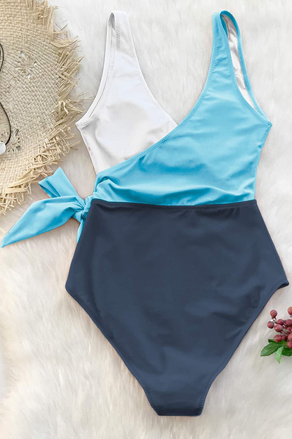 CUPSHE Women'S One Piece Swimsuit Wrap Color Block Tie Side Bathing Suit Apparel & Accessories > Clothing > Swimwear Kylie Max   