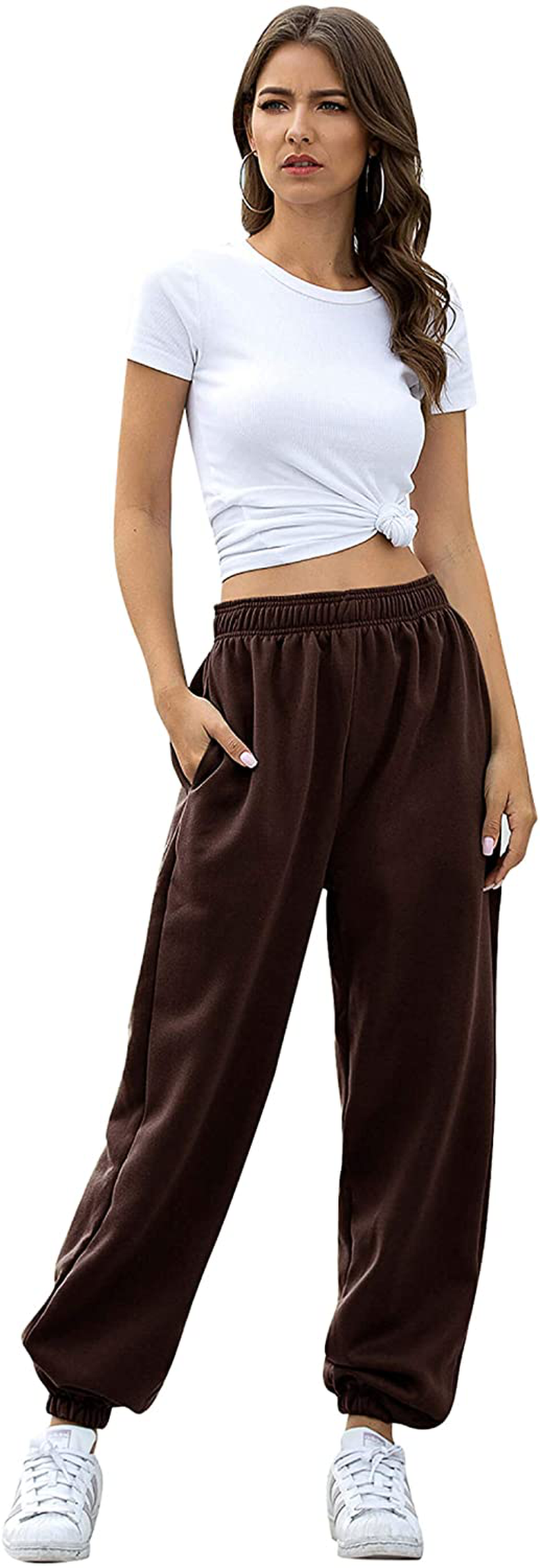 VINMEN Cinch Bottom Sweatpants for Women with Pockets Apparel & Accessories > Clothing > Activewear Kylie Max   