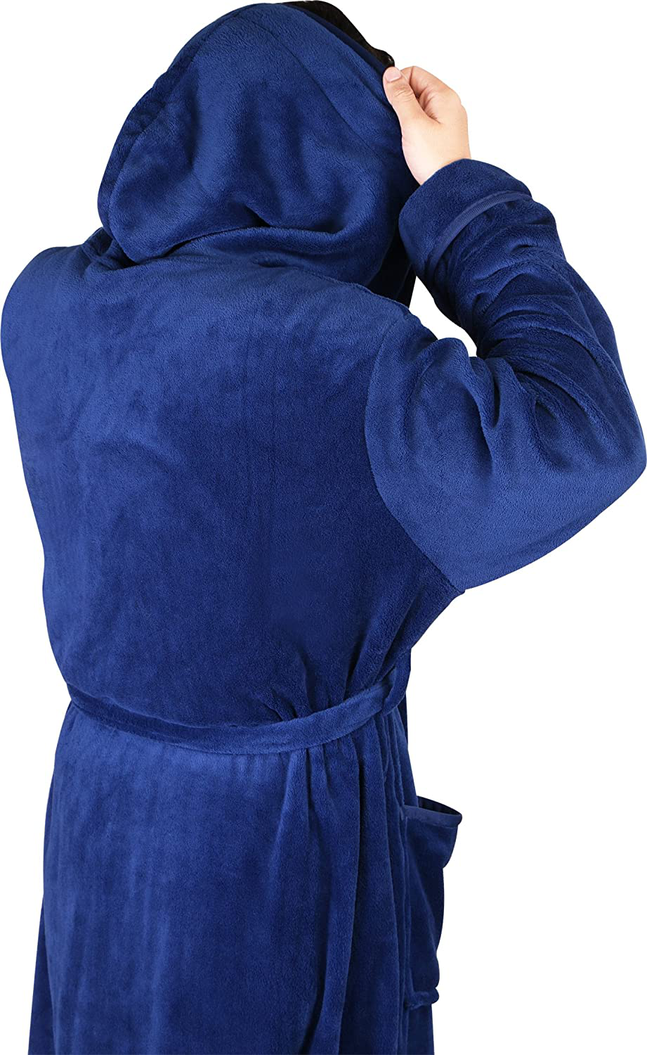 NY Threads Mens Hooded Fleece Robe - Plush Long Bathrobes Apparel & Accessories > Clothing > Sleepwear & Loungewear > Robes Kylie Max   