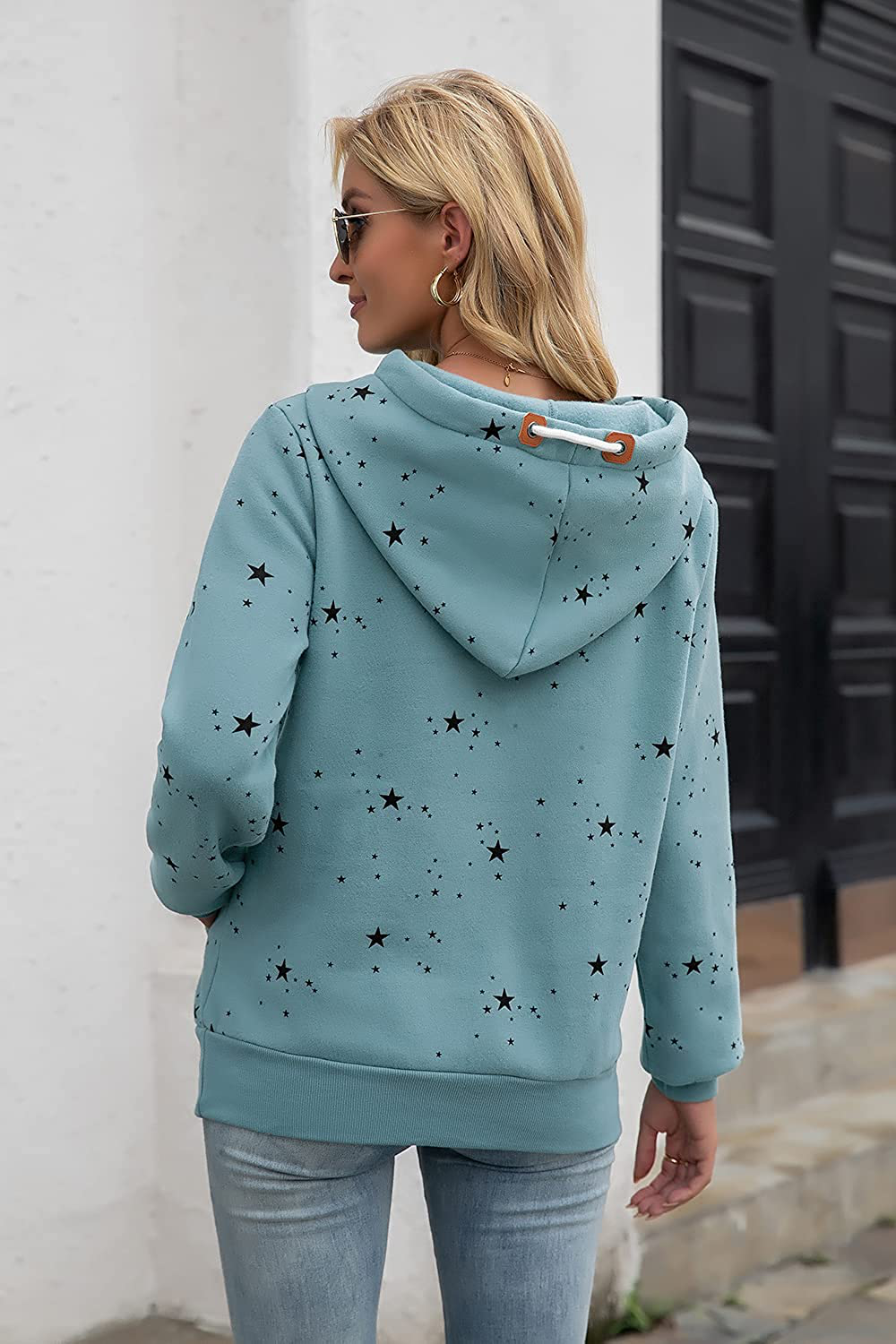 Kapoohott Womens Hoodies Long Sleeve High Necked Printed Hoodies Casual Comply Pullover Sweatshirts with Pockets Apparel & Accessories > Clothing > Activewear Kylie Max   