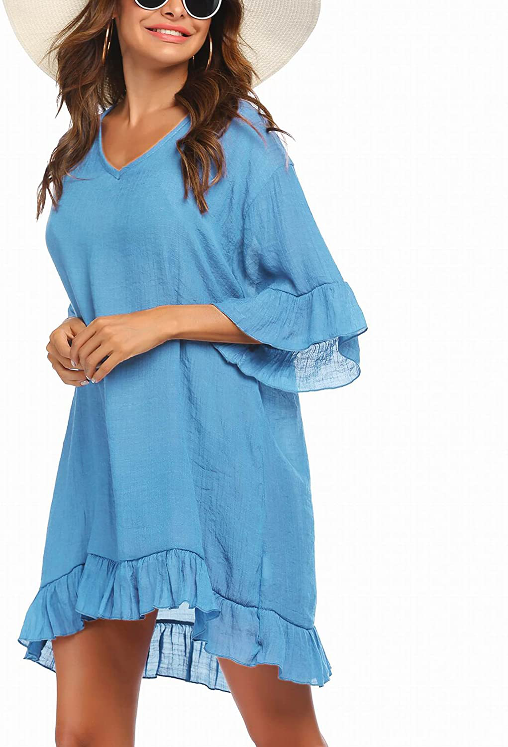 Ekouaer Swimsuit Cover Ups for Women, Bathing Suit Coverups Beach Cover Dresses Resort Wear S-XXL Apparel & Accessories > Clothing > Swimwear Kylie Max   