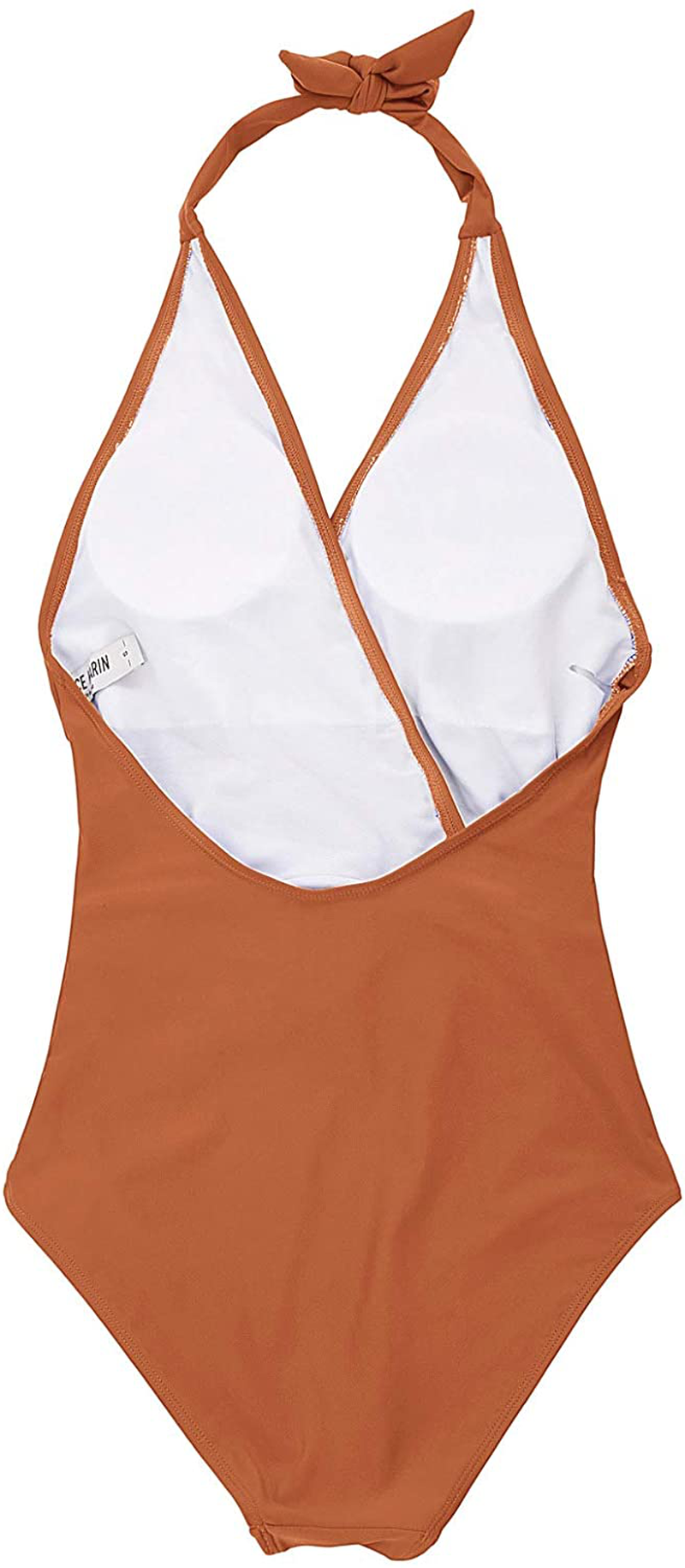 GRACE KARIN Women'S Halter Swimwear V Neck Stripe One-Piece Swimsuit Monokini Apparel & Accessories > Clothing > Swimwear Kylie Max   