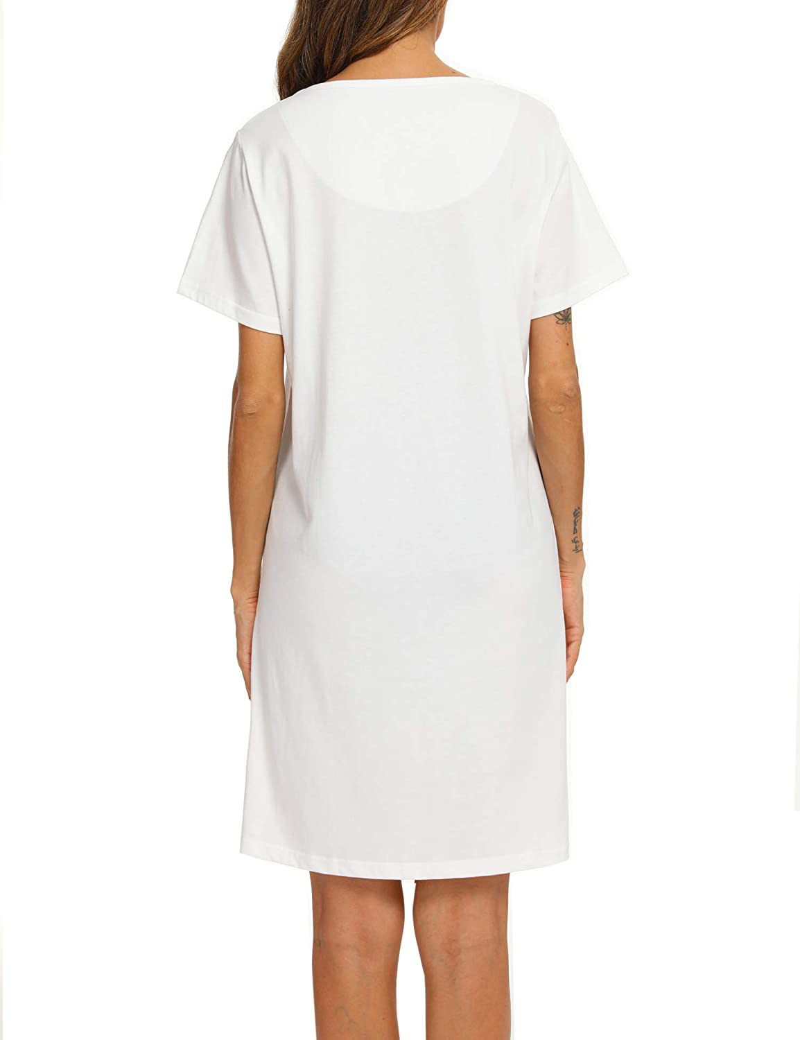 ENJOYNIGHT Sleepwear Women'S Nightgown Printed Sleep Shirt Short Sleeve Sleep Tee Cotton Nightshirt Apparel & Accessories > Clothing > Sleepwear & Loungewear > Nightgowns Kylie Max   