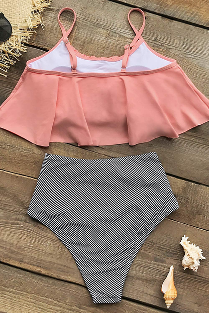 CUPSHE Women'S High Waisted Falbala Bikini Set  Kylie Max   