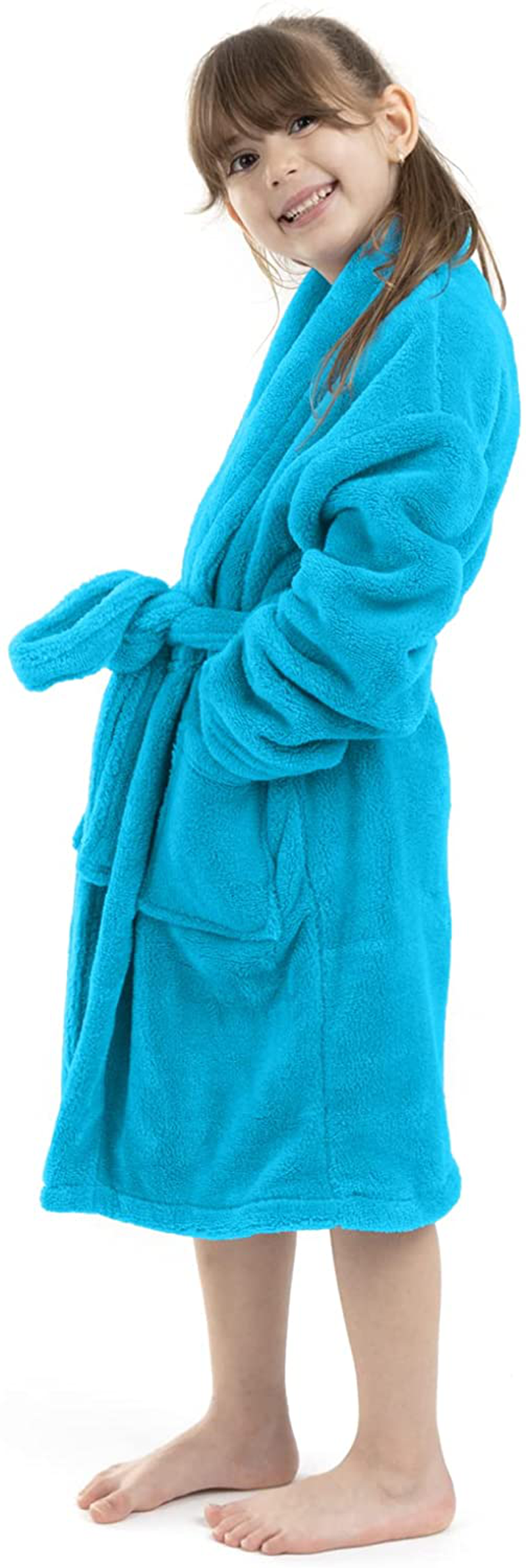 BC BARE COTTON Bare Cotton Kids Microfiber Fleece Shawl Robe - Girls Apparel & Accessories > Clothing > Sleepwear & Loungewear > Robes Kylie Max   