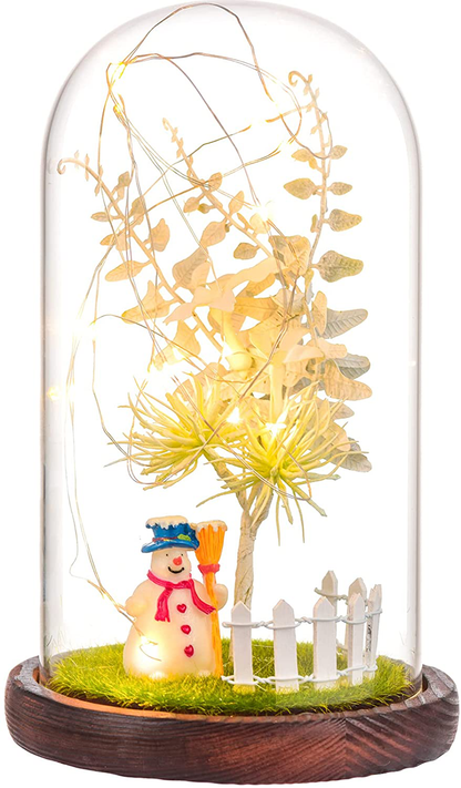 Tongtai Galaxy Rose Flower Gift-Galaxy Enchanted Rose with Led Light String in Glass Dome -Gifts for Women Mom Her Birthday Wedding Anniversary Room Home Bedroom Decor Arts & Entertainment > Party & Celebration > Gift Giving Tongtai Snowman-Large glass  