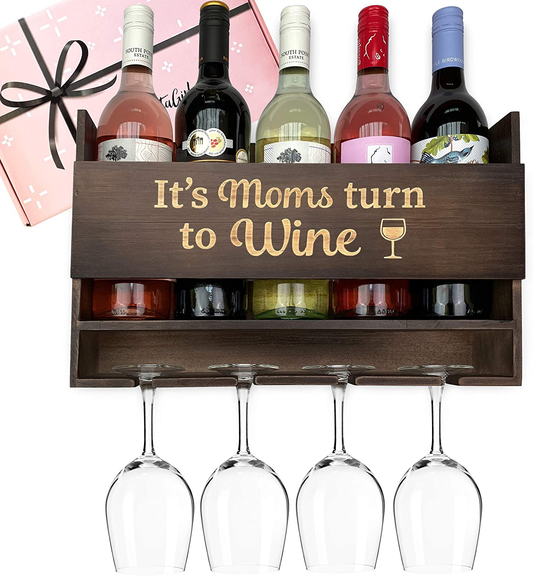 GIFTAGIRL Gifts for Mom Like Our Hugely Popular It's Moms Turn to Wine, are Funny Mom Gifts, Make Great Birthday Gifts for Mom, and are Unique Gifts for Mom Who Has Everything Arts & Entertainment > Party & Celebration > Gift Giving GIFTAGIRL Mom Wine - Etched  