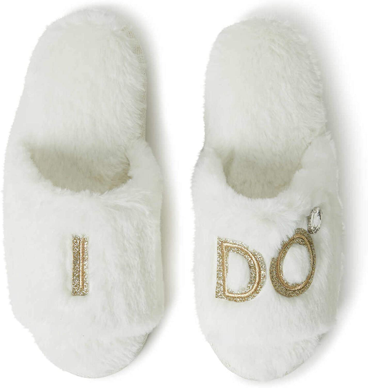 Dearfoams Women's Bridal I Do & I Do Crew Giftable Slide Slipper Arts & Entertainment > Party & Celebration > Gift Giving Dearfoams Bride "I Do" Medium 