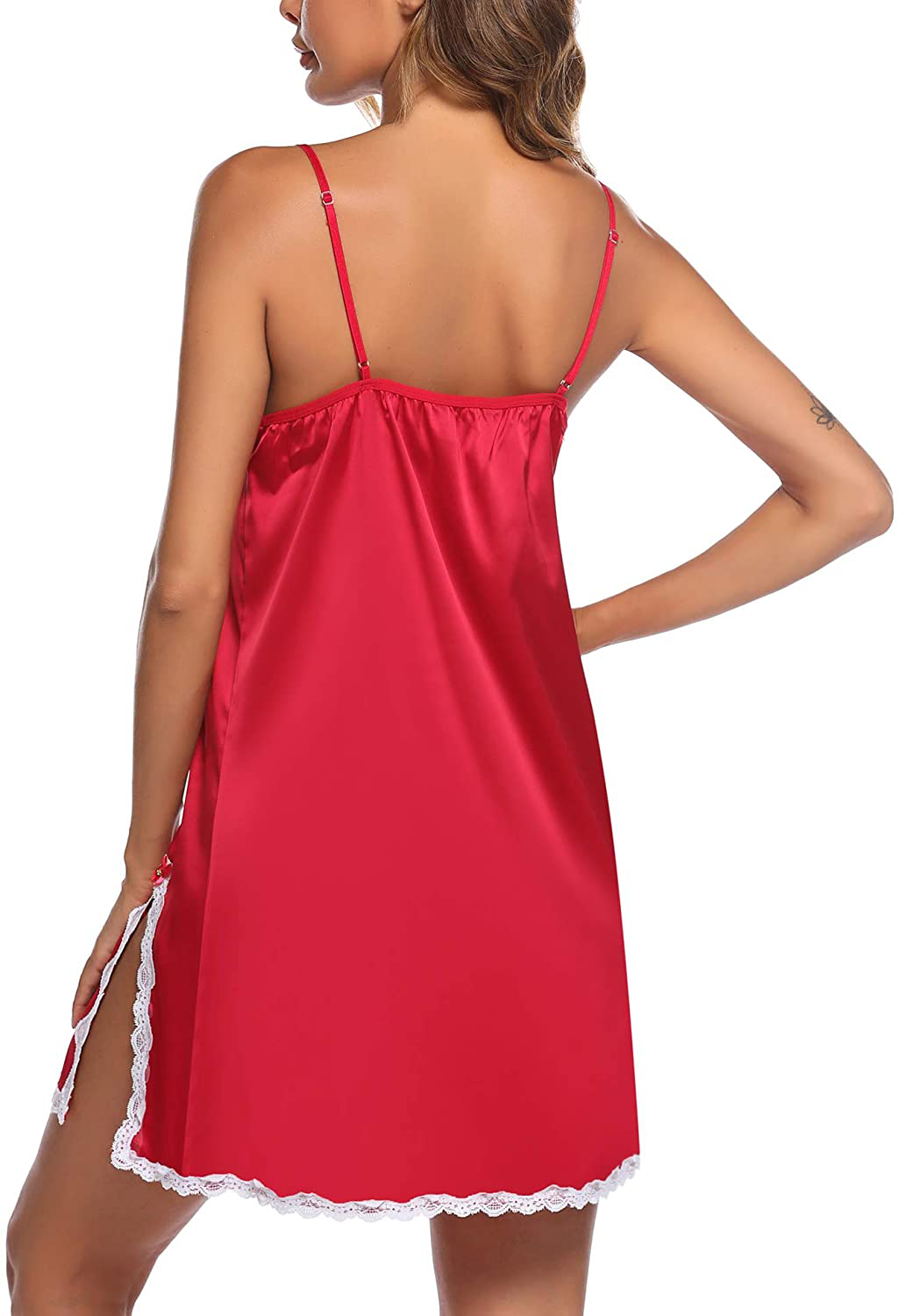 Ekouaer Sleepwear Sexy Lingerie Nightgown Lace Chemise Satin Slip Silk Negligee Nightie Bridal Babydoll for Women Apparel & Accessories > Clothing > Underwear & Socks > Lingerie Kylie Max   