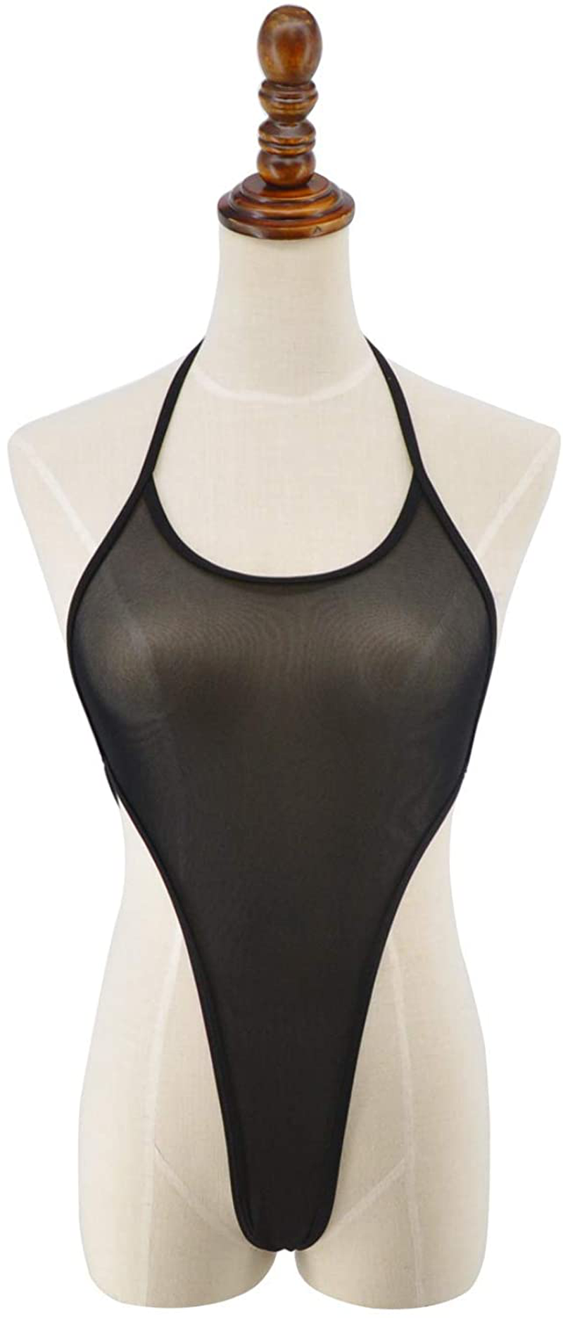 SHERRYLO See through One Piece Swimsuit High Cut Micro Monokini Bikini Mini Mesh Transparent Bathing Suit Apparel & Accessories > Clothing > Swimwear Kylie Max   