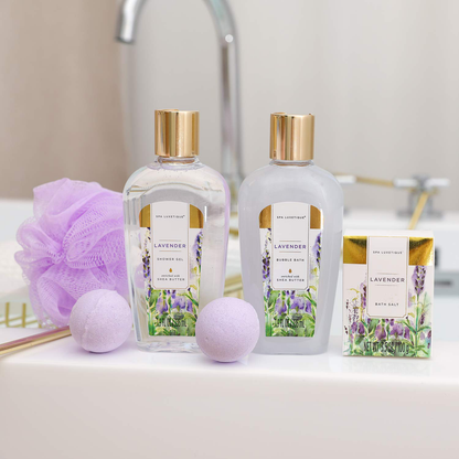 Gift Basket for Women - Spa Luxetique Gifts for Women, 8 Pcs Lavender Spa Set with Body Lotion, Bath Salt, Bath Bombs, Home Relaxing Spa Gifts for Mom, Christmas Gifts for Women Arts & Entertainment > Party & Celebration > Gift Giving spa luxetique   
