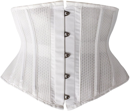 SHAPERX Women'S Heavy Duty Corset Double Steel Boned Waist Trainer Corsets Underbust Body Shaper Apparel & Accessories > Clothing > Underwear & Socks > Lingerie SHAPERX White (Short Torso, Breathable) Small 