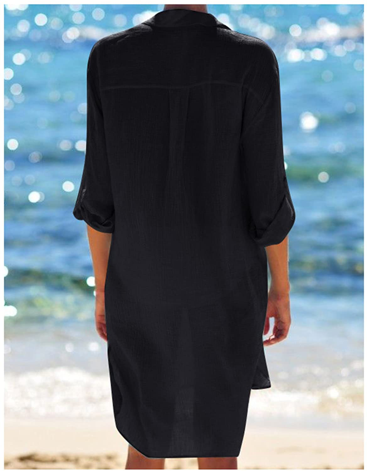 Wander Agio Beach Swimsuit for Women Sleeve Coverups Bikini Cover Up Apparel & Accessories > Clothing > Swimwear Kylie Max   