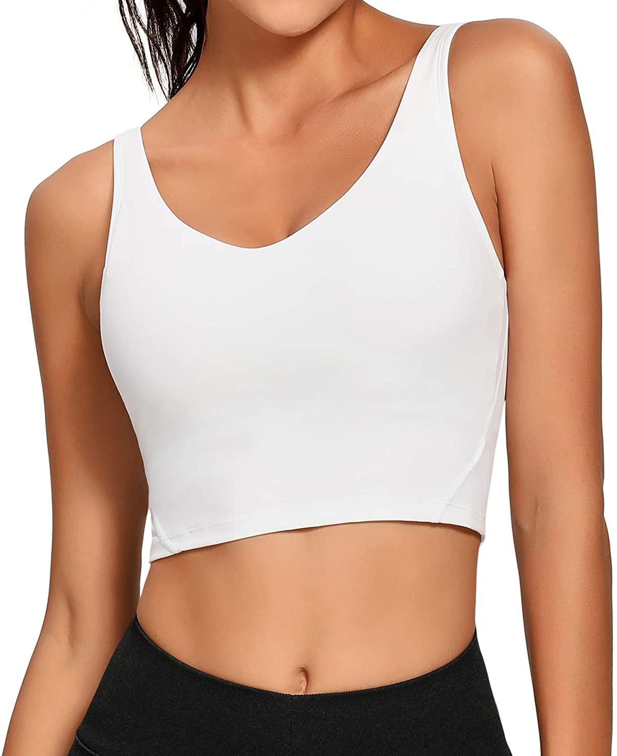 Lemedy Women Sports Bra Longline Crop Tank Top Padded Workout Running Yoga Apparel & Accessories > Clothing > Underwear & Socks > Bras Kylie Max   