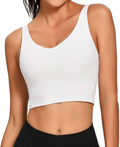 Lemedy Women Sports Bra Longline Crop Tank Top Padded Workout Running Yoga Apparel & Accessories > Clothing > Underwear & Socks > Bras Kylie Max   