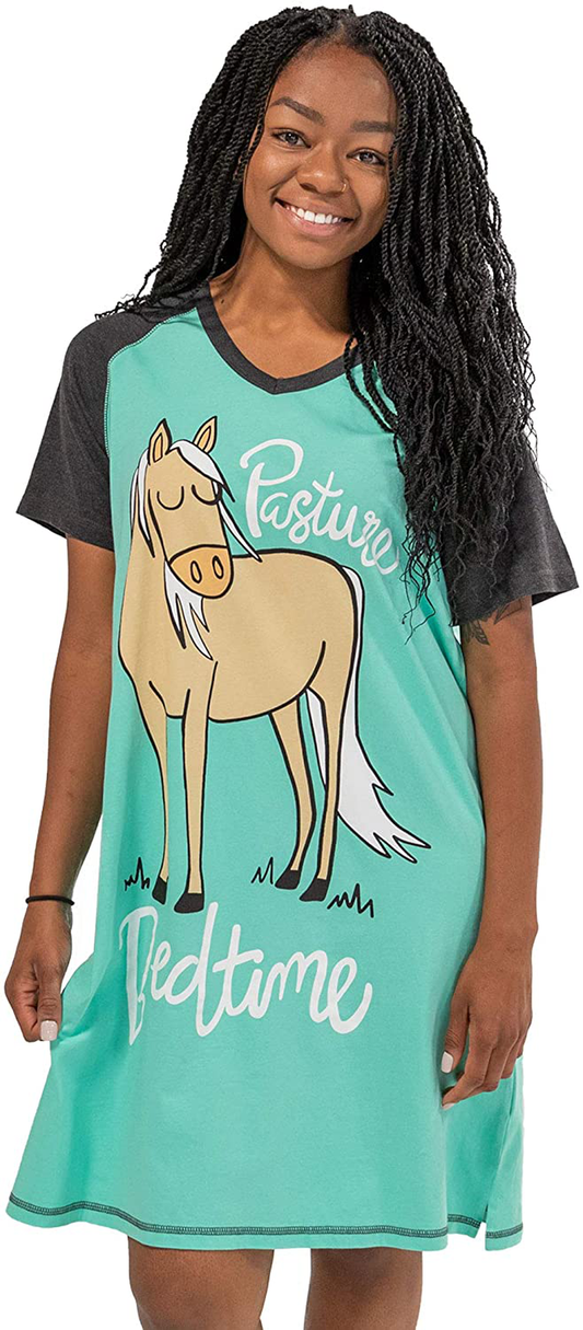 Lazy One V-Neck Nightshirts for Women, Farm Animal Designs Apparel & Accessories > Clothing > Sleepwear & Loungewear > Nightgowns Kylie Max   