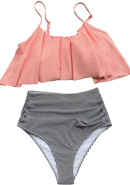 CUPSHE Women'S High Waisted Falbala Bikini Set  Kylie Max   