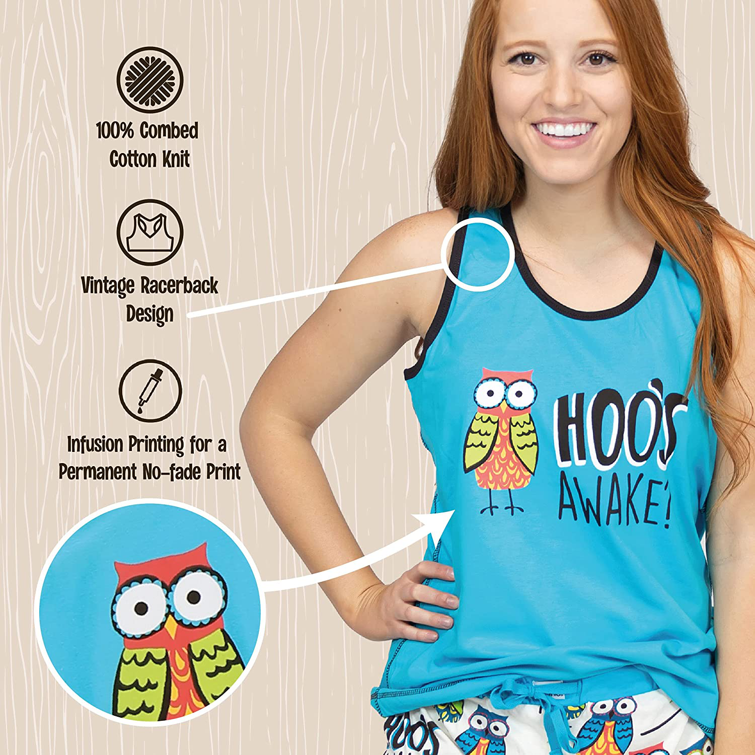 Lazy One Tank and Shorts Pajama Separates, Cute Summer Pajamas for Women, Mix-And-Match, Vintage Styling, Separates Apparel & Accessories > Clothing > Sleepwear & Loungewear > Pajamas Kylie Max   