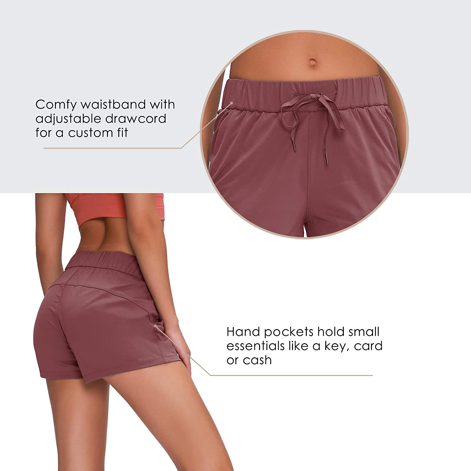 Willit Women'S Yoga Lounge Shorts Hiking Active Running Workout Shorts Comfy Travel Casual Shorts with Pockets 2.5" Apparel & Accessories > Clothing > Shorts Kylie Max   