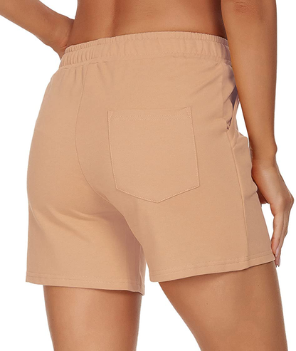 Tandisk Women'S 5" Casual Jersey Cotton Shorts Lounge Yoga Pajama Walking Shorts with Pockets Activewear Apparel & Accessories > Clothing > Shorts Kylie Max   