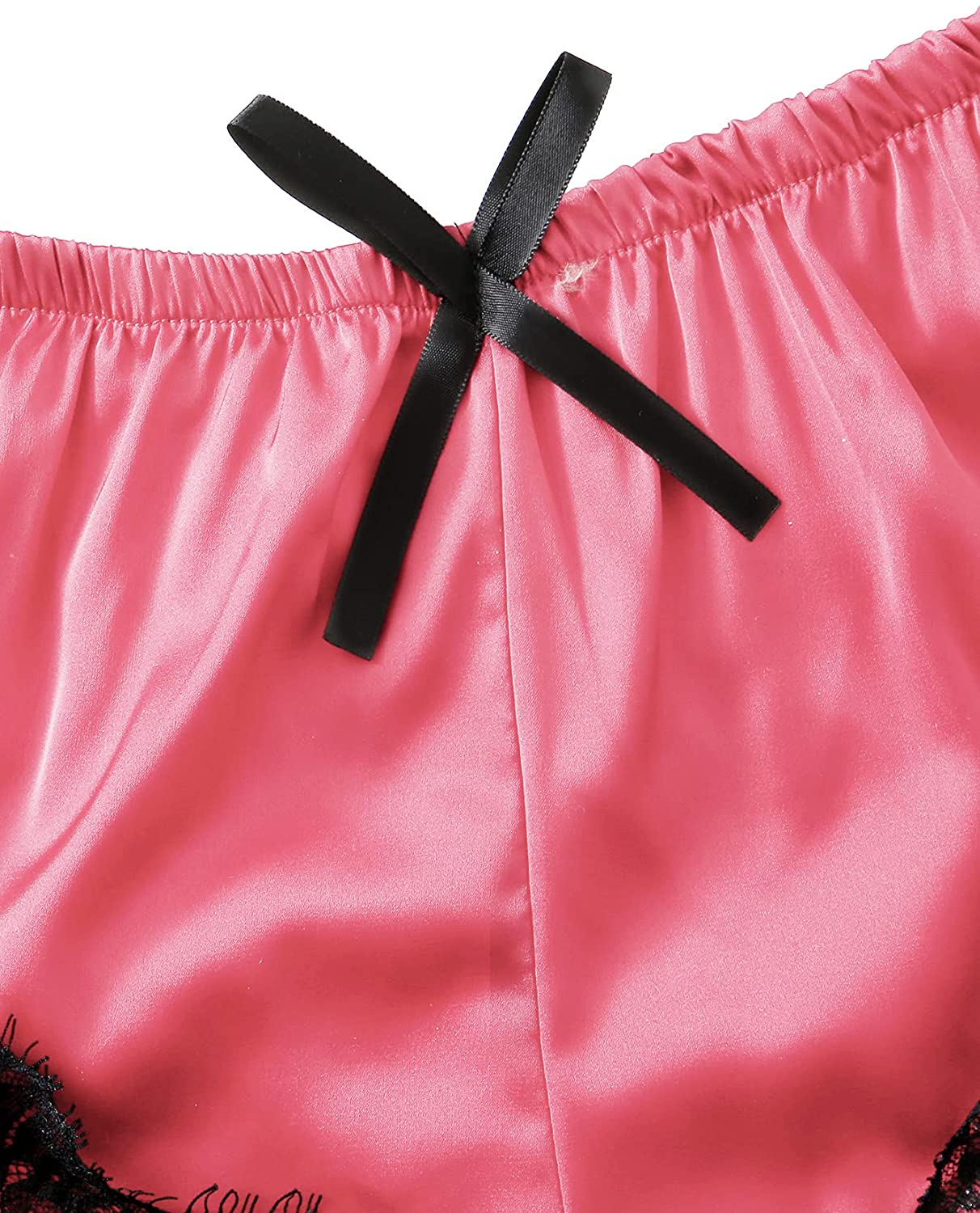 SOLY HUX Women'S plus Size Spaghetti Strap Lace Trim Bralette and Shorts Sleepwear Pajama Lingerie Set Apparel & Accessories > Clothing > Underwear & Socks > Lingerie KYLIE MAX   