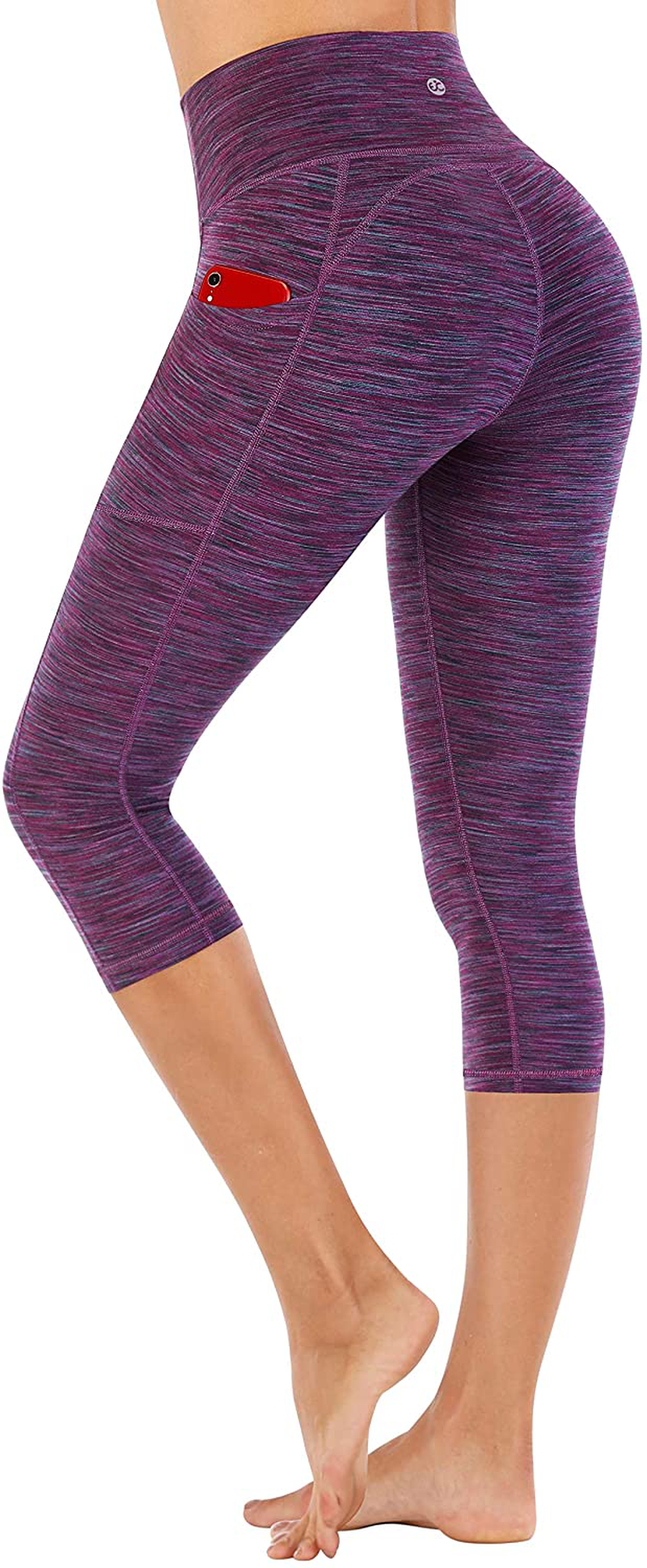 Ewedoos Women's Yoga Pants with Pockets - Leggings with Pockets, High Waist Tummy Control Non See-Through Workout Pants Apparel & Accessories > Clothing > Activewear Ewedoos Capris Mauve X-Small 