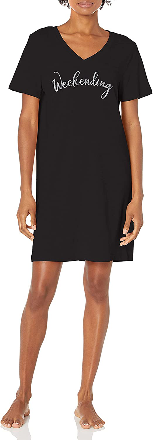 Smart & Sexy Women'S V-Neck Oversized Sleep Shirt Apparel & Accessories > Clothing > Sleepwear & Loungewear > Nightgowns Kylie Max   