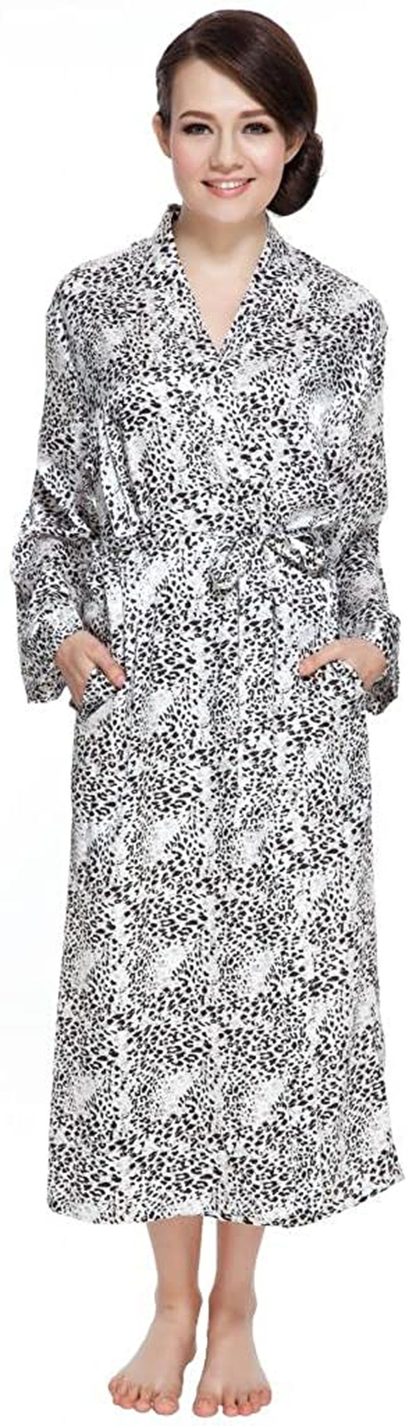 Lavenderi Women'S Long Classic Satin Kimono Lounge Bathrobe Robe Apparel & Accessories > Clothing > Sleepwear & Loungewear > Robes Lavenderi   