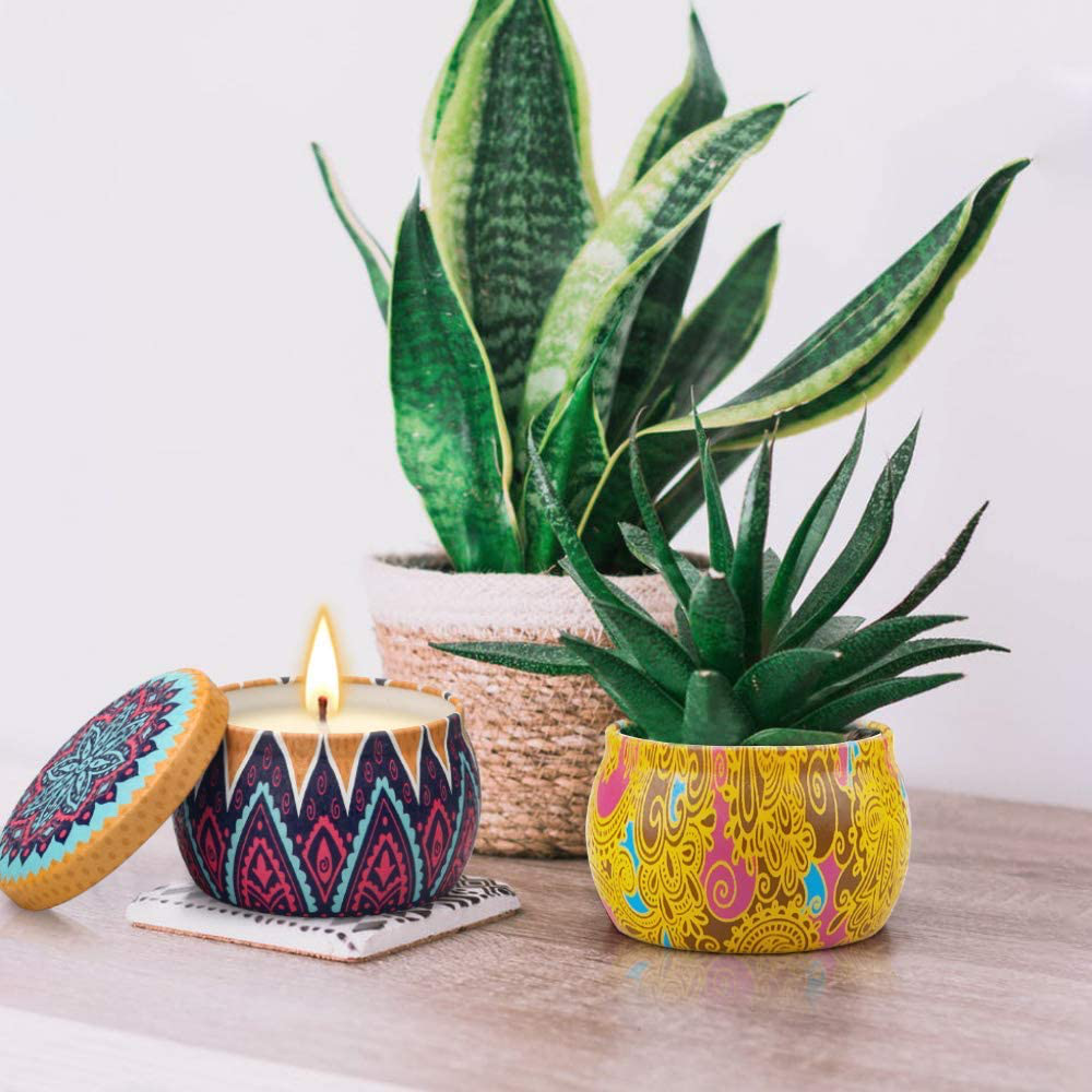 Scented Candles Set for Women Portable Candles Travel Tin Fragrance Gift for Mother Day Birthday Valentine Day Weddings Soy Candle Long Lasting Aromatherapy Candles for Home Fragrances Decor Arts & Entertainment > Party & Celebration > Gift Giving YINUO LIGHT   