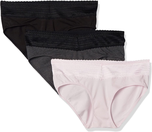 Warner'S Women'S Blissful Benefits No Muffin Top 3 Pack Hipster Panties Apparel & Accessories > Clothing > Underwear & Socks > Underwear Warner's   